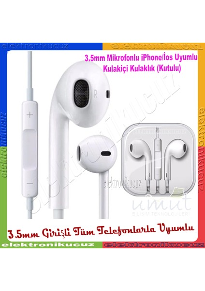 Xiaomi Mi 9 Lite Uyumlu Kulaklık Mikrofonlu Kulak Içi Stereo 3.5 mm Jaklıdır.kulakiçi Kulaklık Kulak Içi Kulaklık Kablolu fırsatları