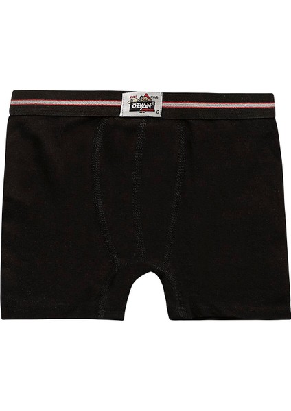 Erkek Çocuk %100 Pamuklu Esnek Yumuşak Boxer Şort | Siyah K0711