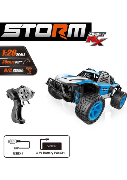 Uzaktan Kumandalı Full Fonksiyon 2.4ghz Şarjlı 1:20 Storm Drift Araba