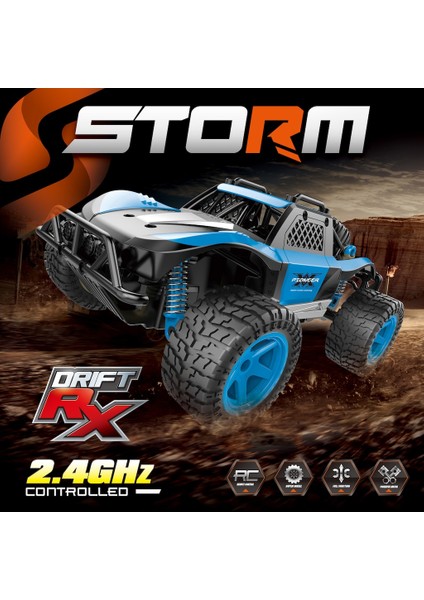 Uzaktan Kumandalı Full Fonksiyon 2.4ghz Şarjlı 1:20 Storm Drift Araba