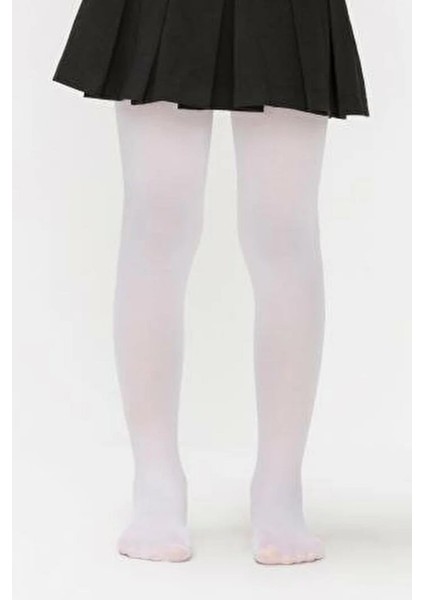 Kız Çocuk Micro 140 Den Soft Külotlu Çorap | Beyaz BC8210