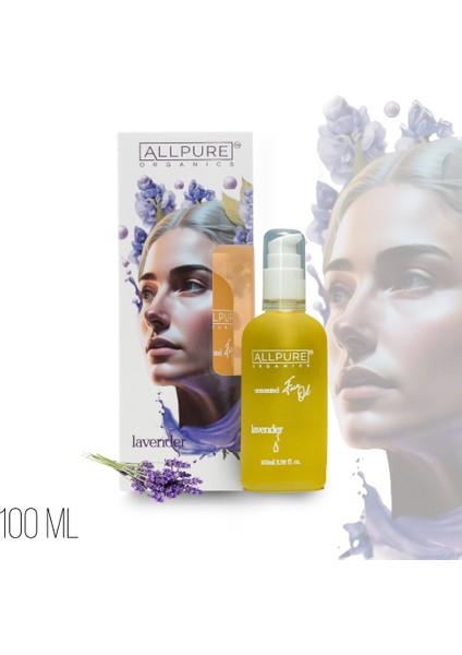 Lavander %100 Organik Cilt Bakım Yağı, Besleyici, Leke & Akne Karşıtı, Onarıcı Bakım Yağı, 100 ml