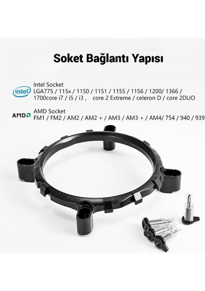 Snt LC-400W 120 Mm. Argb Amd Intel Işlemci Soğutucu Beyaz