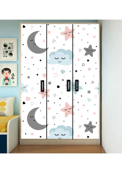 Çocuk Dolabı Kaplama Folyo Sticker Kendinden Yapışkanlı Çe8 ( Tek Parça )