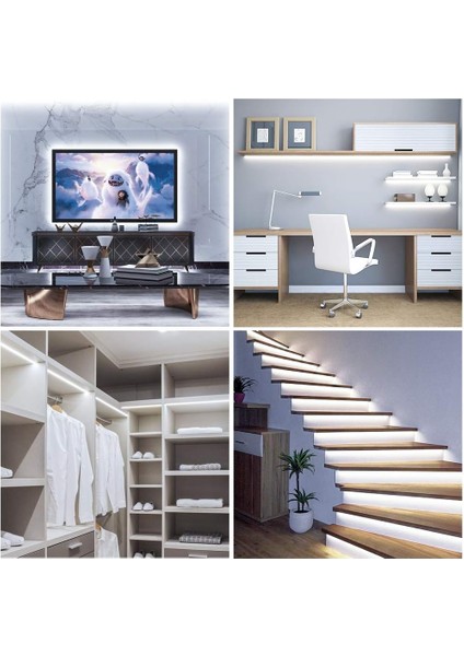 Sb-6501 5 Metre Şerit Led Işık Beyaz Aç Kapa Anahtarlı Adaptörlü Tak Çalıştır Aydınlatma