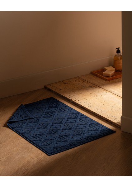 Rachel Pamuk Ayak Havlusu - Lacivert - 50X70 cm