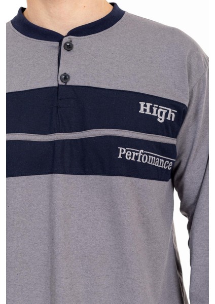 Erkek 835 Uzun Kol Süprem Pijama Takımı Füme fırsatları