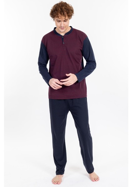 Erkek 1004 Jakarlı Süprem Pijama Takımı Bordo