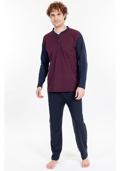 Erkek 1004 Jakarlı Süprem Pijama Takımı Bordo
