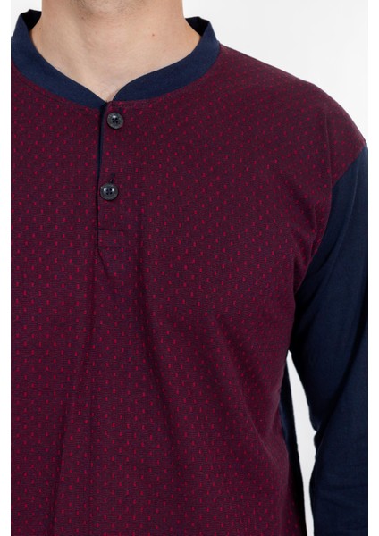 Erkek 1004 Jakarlı Süprem Pijama Takımı Bordo
