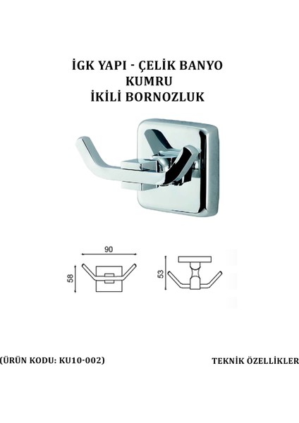 Çelik Banyo Kumru Bornozluk Çiftli (KU10-002)