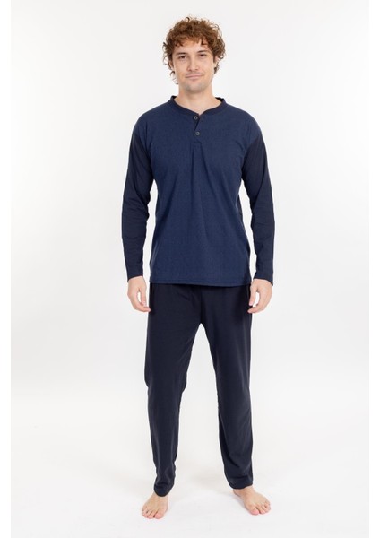 Erkek 1004 Jakarlı Süprem Pijama Takımı Lacivert