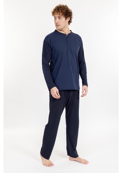 Erkek 1004 Jakarlı Süprem Pijama Takımı Lacivert