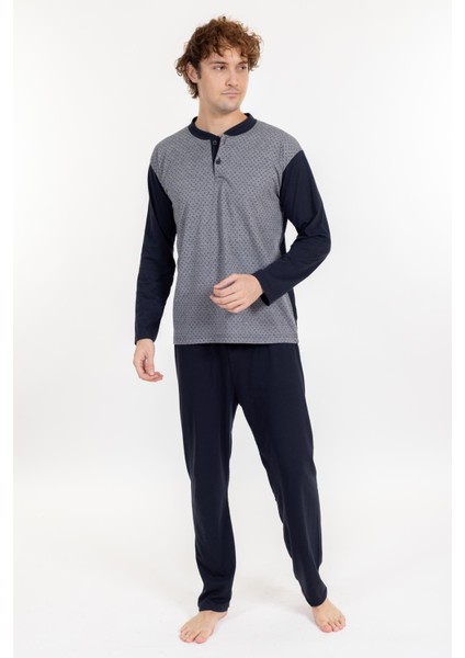 Erkek 1004 Jakarlı Süprem Pijama Takımı Füme