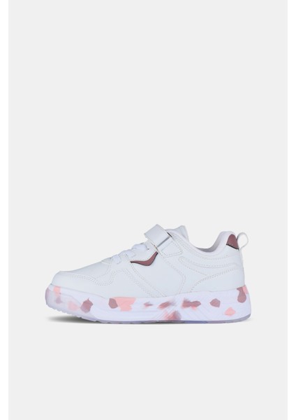 Monaco Hafif Kız Okul Öncesi Beyaz/pudra Sneaker