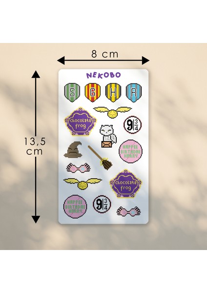 NKB-P013 Harry Potter Pixel Art Sticker Sayfası