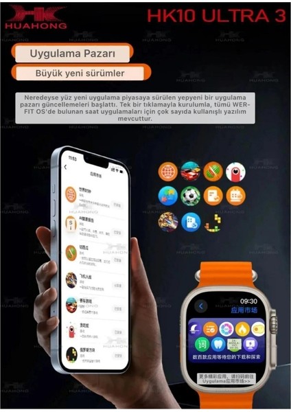 Watch 10 Ultra Series HK10 Ultra 3 Amoled Ekran Galeri/chatgpt 2 GB Depolama Akıllı Smart Saat