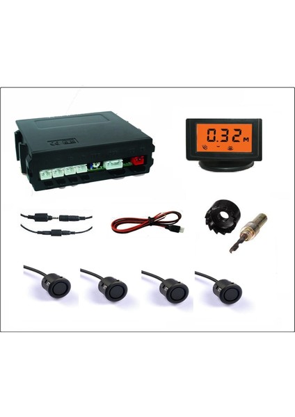 Unıque ® Lcd Ekranlı Park Sensör 19Mm Mat Siyah Sensör