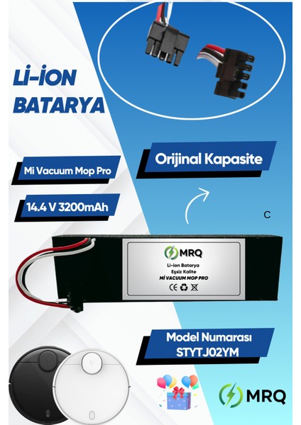 Xiaomi Mi Vacuum Mop Pro Robot Süpürge Bataryası (Orijinal Kapasite) 3200MAH Batarya