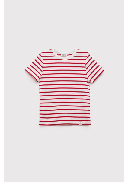 (Kids Girl) Çizgili Fitilli Tshirt modelleri