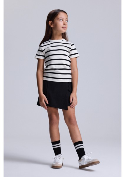 (Kids Girl) Çizgili Fitilli Tshirt