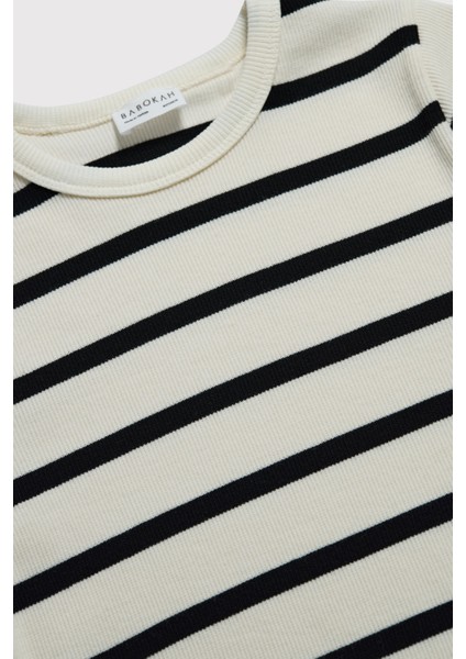 (Kids Girl) Çizgili Fitilli Tshirt fırsatları