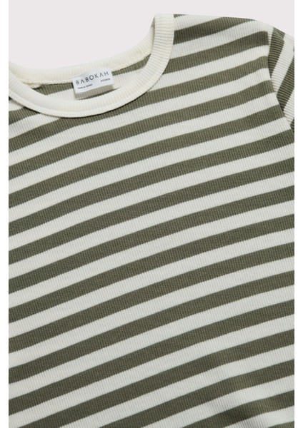 (Kids Girl) Çizgili Fitilli Tshirt modelleri