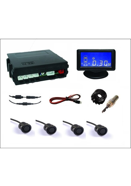 Unıque ® Lcd Ekranlı Park Sensör 19Mm Mat Siyah Sensör