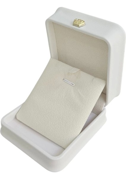 Deri Mini Boy (7x8 Cm) Kolye Kutusu Lüks (Beyaz)