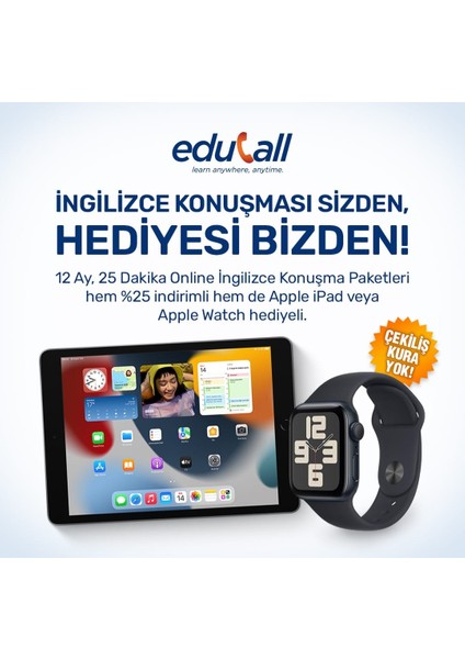 Online 12 Aylık İngilizce Eğitimi 25 Dakikalık Paketlerde Büyük Kampanya