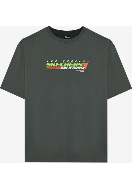 M Graphic Tee Heavy Weight Oversize T-Shirt Erkek Antrasit Tshirt S242126-003