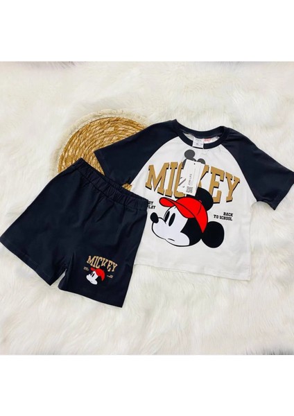 Asel Kids Mickey Mouse Baskılı Şort T-Shirt Takım