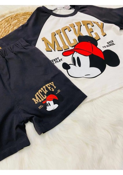 Asel Kids Mickey Mouse Baskılı Şort T-Shirt Takım