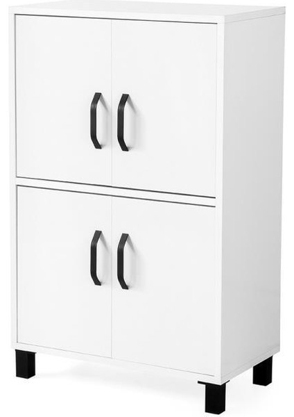 Gonca Dört Kapaklı Çok Amaçlı Dolap Beyaz 62,5X35X99