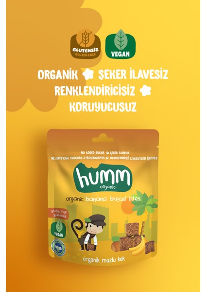 Organik Glutensiz Vegan Muzlu Kek Atıştırmalık Paketi - 6 Adet