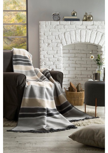 Linear Çift Kişilik Pamuklu Battaniye 180X220 cm