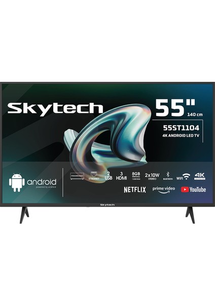 55ST1104 55" 139 Ekran Dahili Uydu Alıcılı 4K Ultra HD Smart LED TV