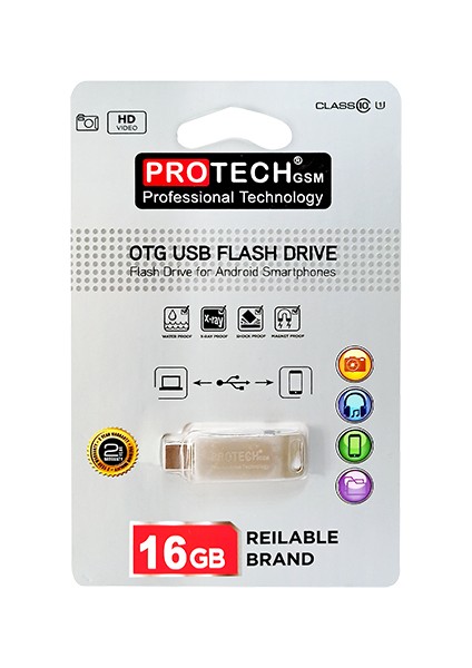 16 GB Otg Type-C Metal USB Bellek Gri