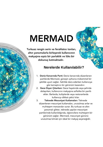 The Glitter Lab - Jel Formlu Parlak Glitter - Mermaid ~10 gr