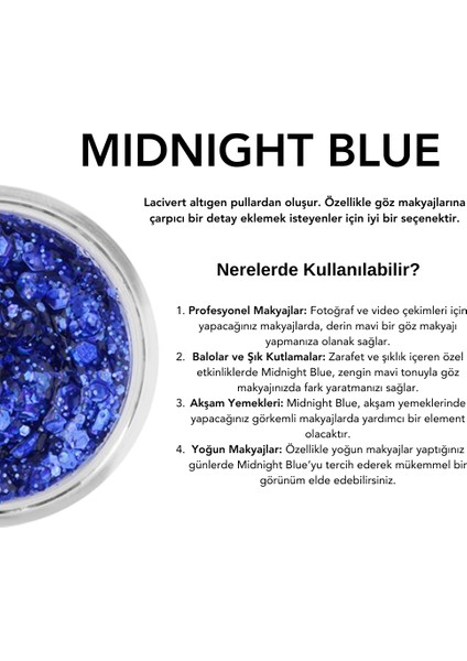 The Glitter Lab - Jel Formlu Parlak Glitter - Midnight Blue ~10 gr