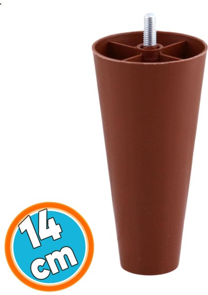 Mobilya Yükseltici Kanepe Tv Ünitesi Koltuk Baza Ayağı Kahve Düz Plastik Ayak 14 cm 4 Adet indirimleri