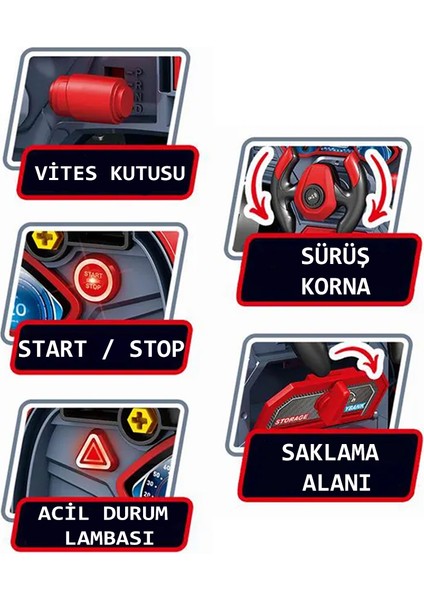 Learning Fun 59 Parça Oyuncak Araba Motoru Tamir Seti Işıklı Sesli Mavi Kamyon