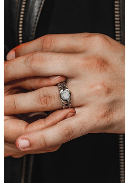 Erkek Gümüş Yüzük - Sarmal Model Zirkon Taşlı Ay Yıldız Işlemeli Erkek Yüzük modelleri