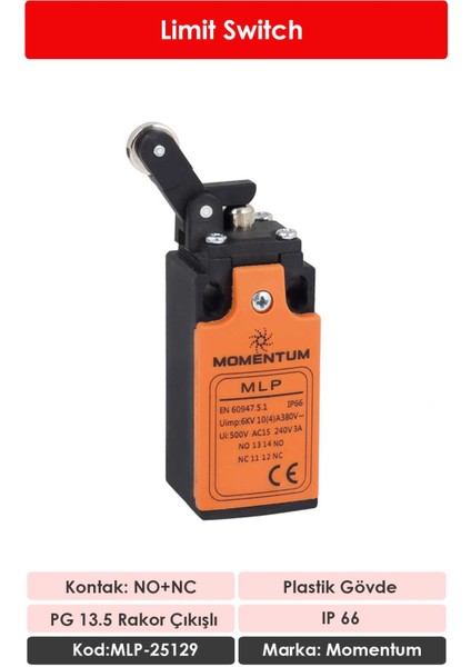 Limit Switch Ters Kol Makaralı MLP-25129