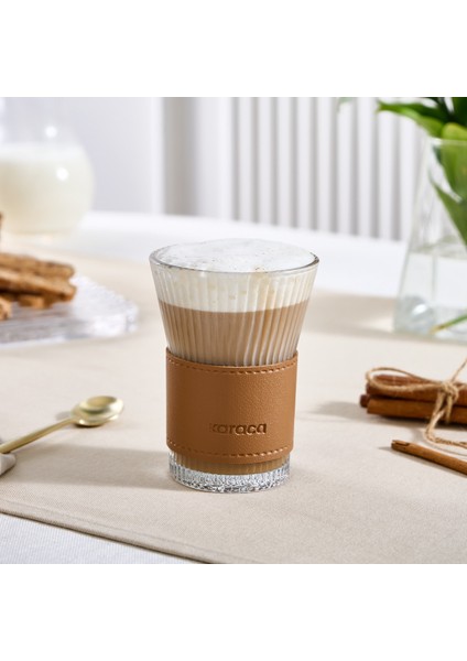 Leather Cool Touch Latte Bardağı 210 ml Kahverengi