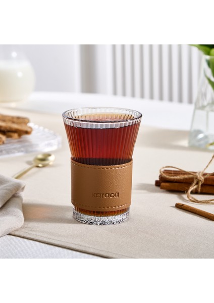 Leather Cool Touch Latte Bardağı 210 ml Kahverengi
