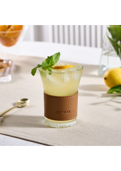 Leather Cool Touch Latte Bardağı 210 ml Kahverengi