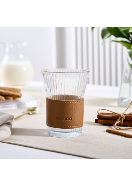 Leather Cool Touch Latte Bardağı 210 ml Kahverengi