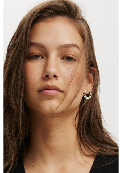 Altın Kaplama Moon Serisi Ay Tutulumu Kadın Çivi Küpe modelleri