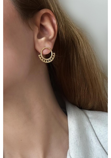 Altın Kaplama Moon Serisi Ay Tutulumu Kadın Çivi Küpe fırsatları